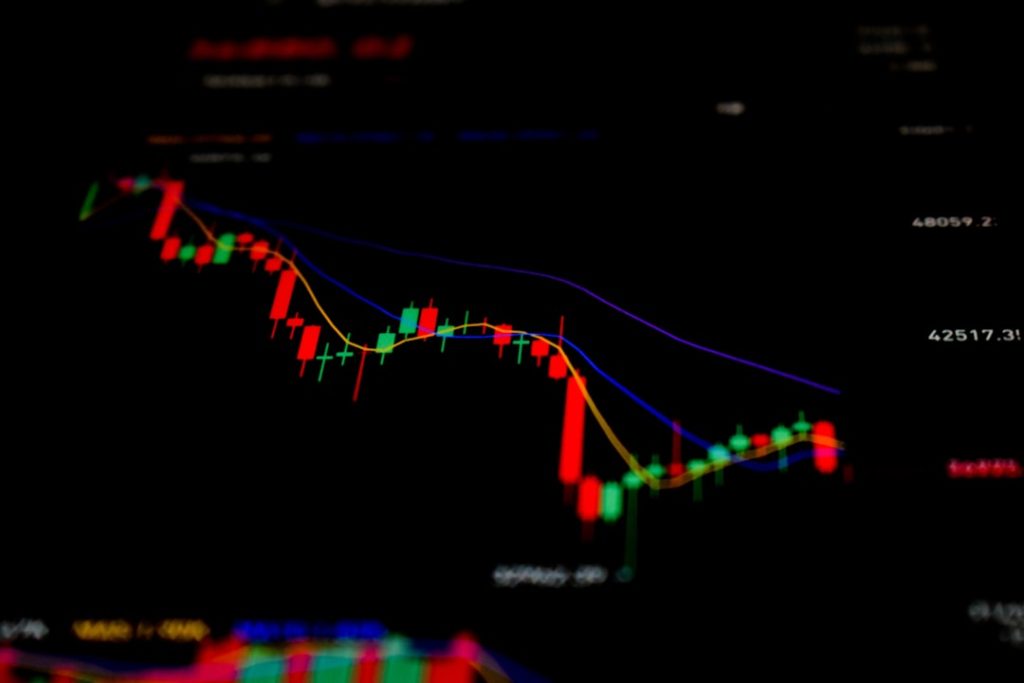 a screen shot of a stock chart on a computer screen